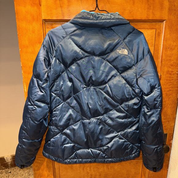 North Face Puffer Jacket Women Medium Blue 550 Down Fill Packable Lightweight - Picture 8 of 14